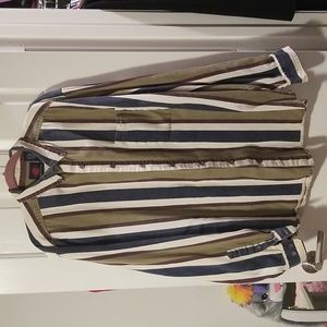 😎EUC~Antana Button Down Long Sleeve Stripef Shirt